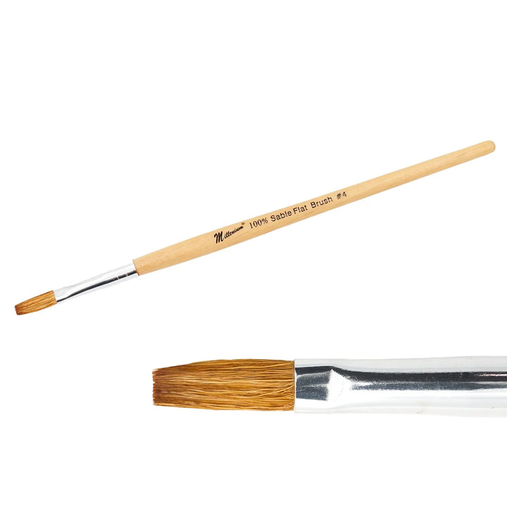 Millennium 100% Sable Flat Brush #4   Naio Nails