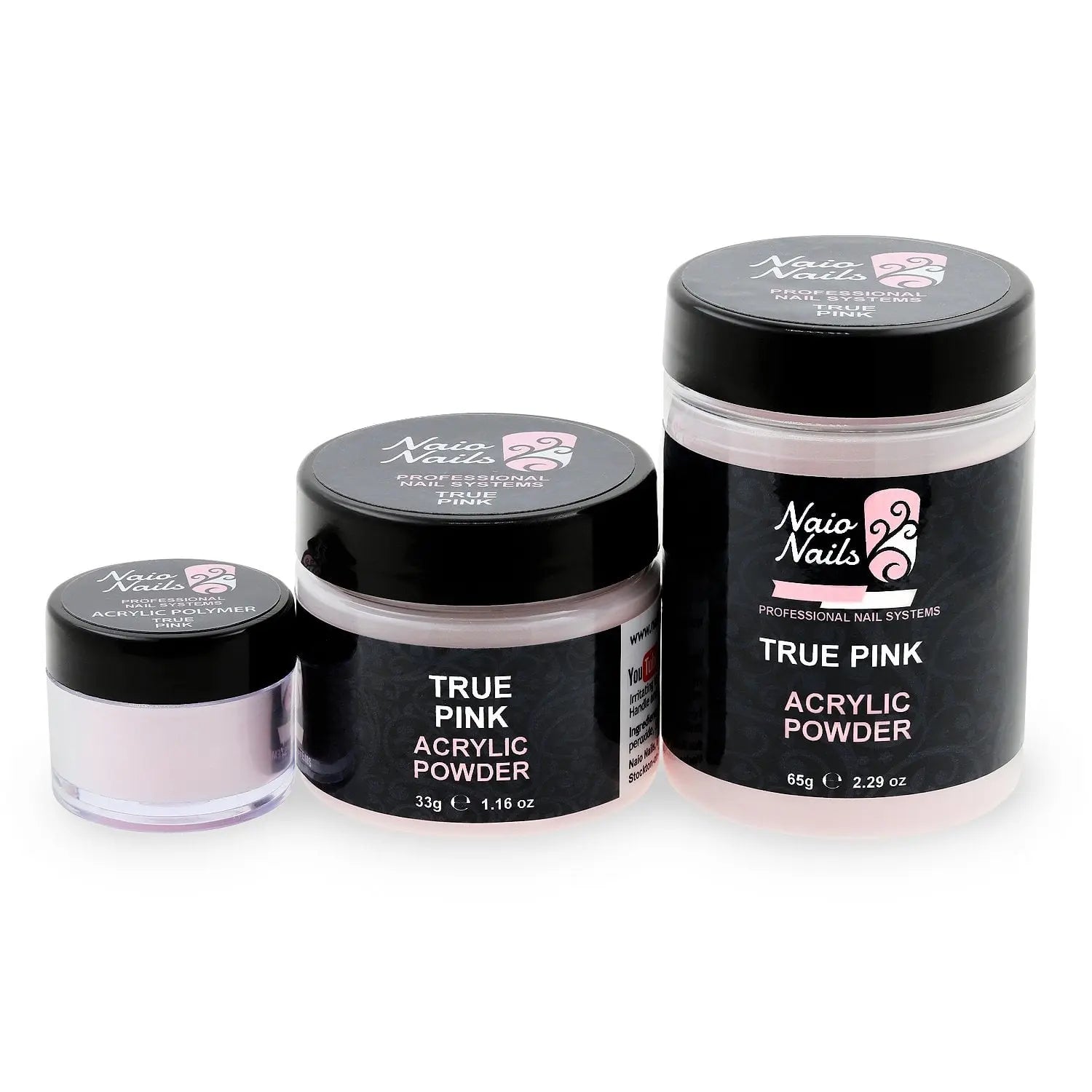 True Pink Transparent Acrylic Powder 12g - 195g   Naio Nails