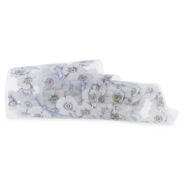 NF-053 Floral Blanc - Bande de Feuille de Transfert