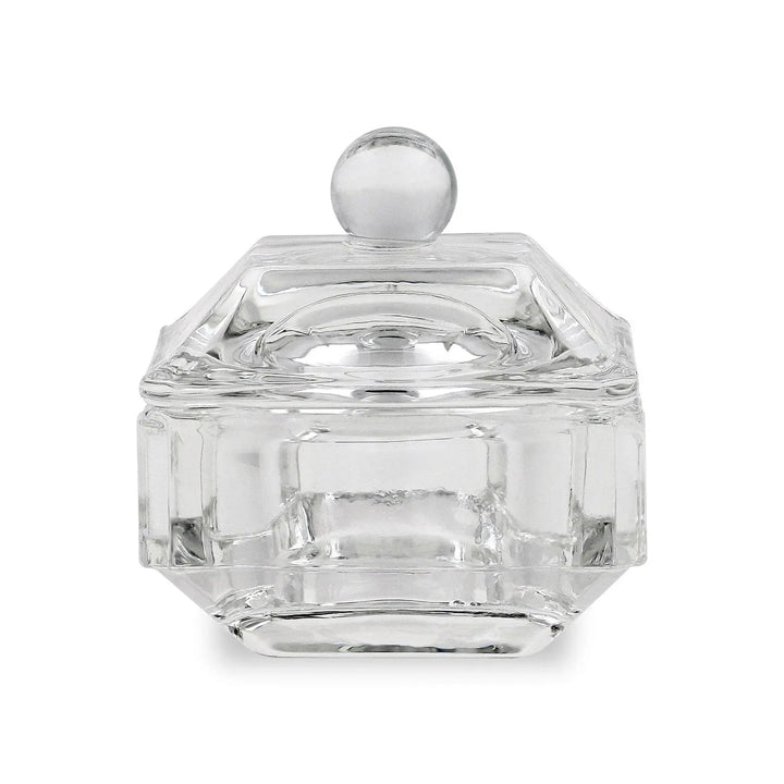 Crystal / Glass Dappen Dish & Lid - Square Shape   Naio Nails