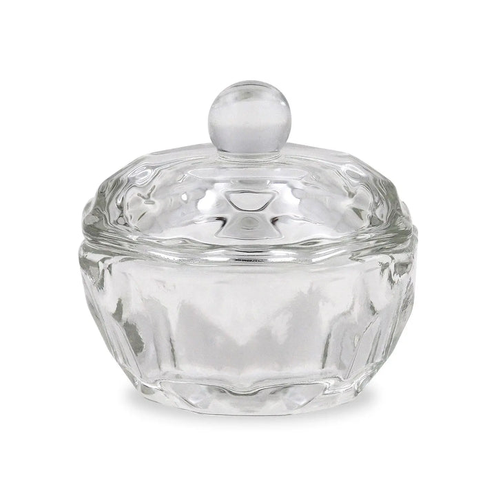 Crystal / Glass Dappen Dish & Lid - Circular Shape   Naio Nails