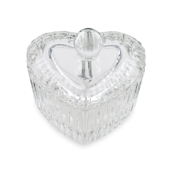 Crystal / Glass Dappen Dish & Lid - Heart Shape   Naio Nails