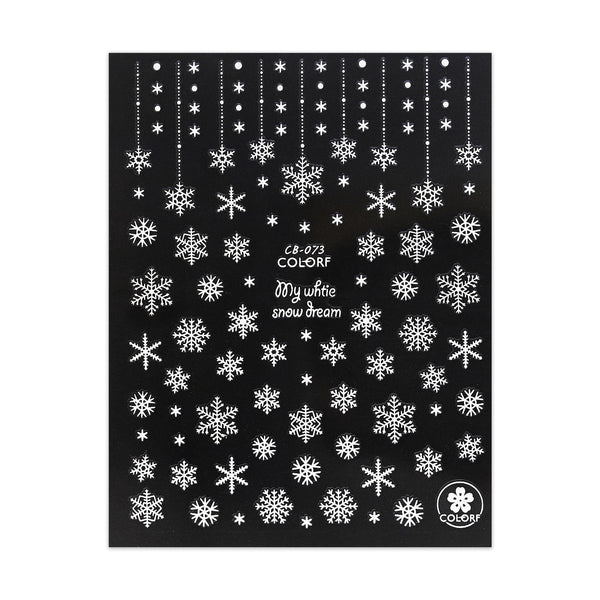 Christmas Sticker - White Snowflake Selection 2