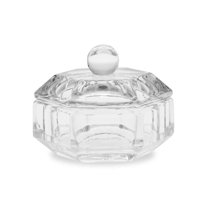 Crystal / Glass Dappen Dish & Lid - Hexagon Shape   Naio Nails