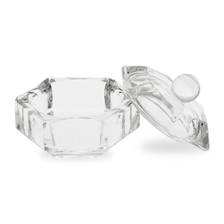 Crystal / Glass Dappen Dish & Lid - Hexagon Shape   Naio Nails