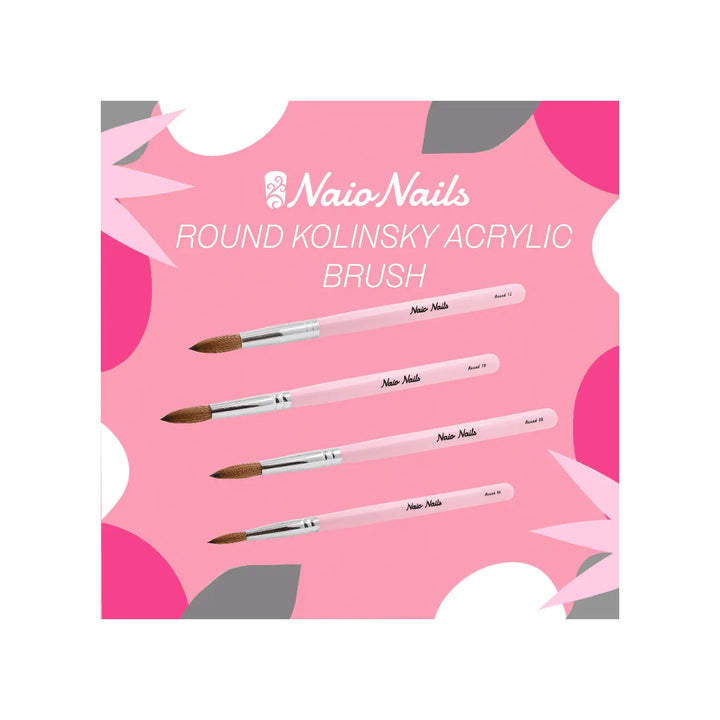 Kolinsky Acrylic Brush - Oval Sharp - Size 10   Naio Nails