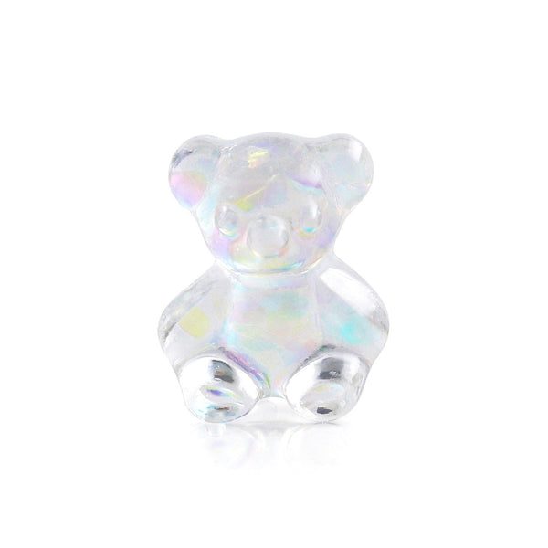 Pot of 5 Charms - Iridescent Glitter Teddybear