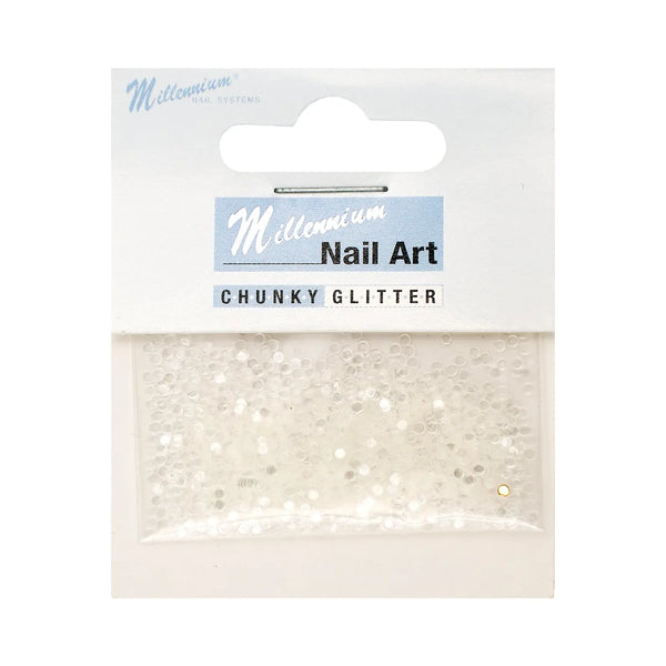 Millennium Nail Art Chunky Glitter (200 Pieces) Clear   Naio Nails