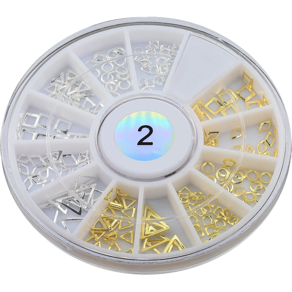 Metallic Nail Art Decals - Gold & Silver Frames