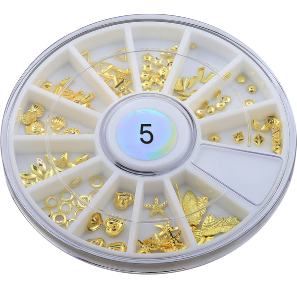 Metallic Nail Art Decals - Various Gold Studs