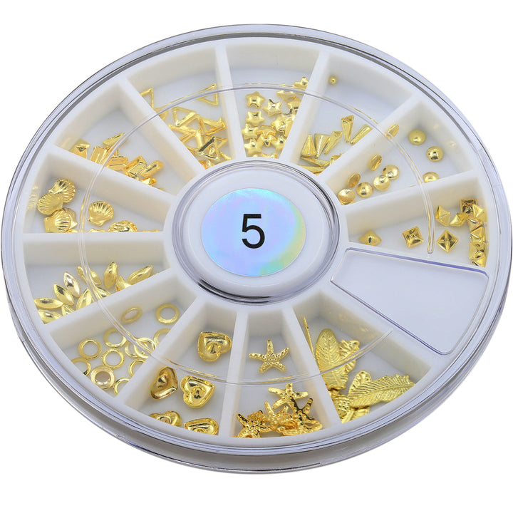 Metallic Nail Art Decals - Various Gold Studs