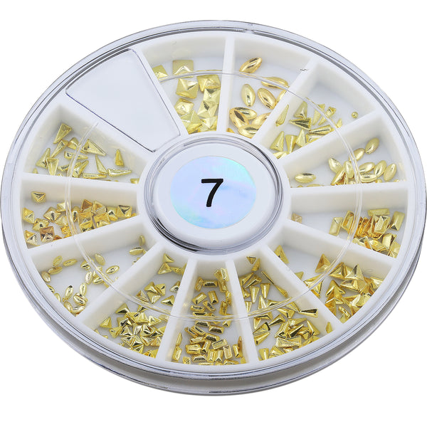 Metallic Nail Art Decals - Gold Studs