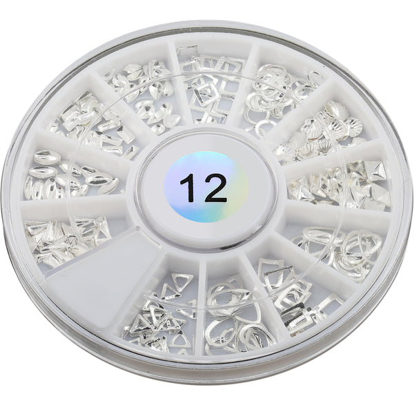 Metallic Nail Art Decals - Silver Geometric