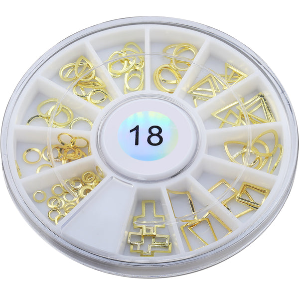 Metallic Nail Art Decals - Large Gold Frames