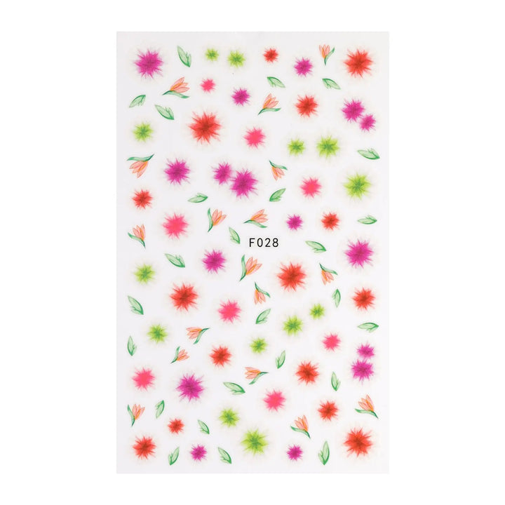 Pink, Red & Coral Flower Nail Art Stickers   Naio Nails
