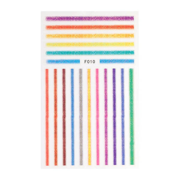 Rainbow Stripes Stickers   Naio Nails