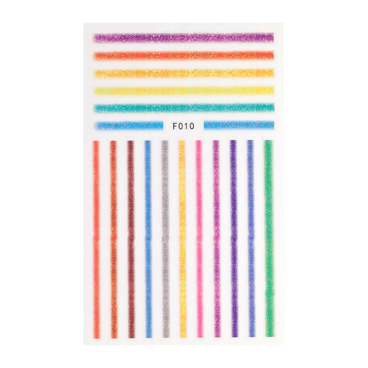 Rainbow Stripes Stickers   Naio Nails