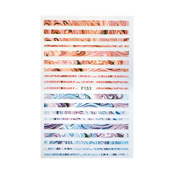 Mixed Colour Marble Line Nail Art Stickers