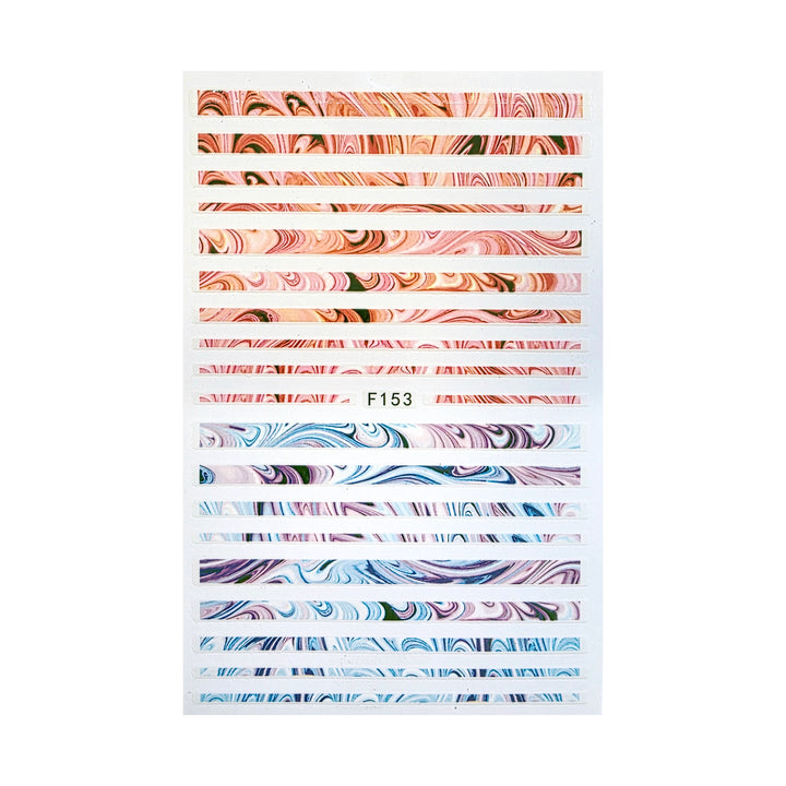 Mixed Colour Marble Line Nail Art Stickers