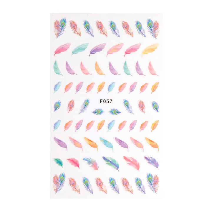 Multicoloured Feathers Nail Art Stickers   Naio Nails