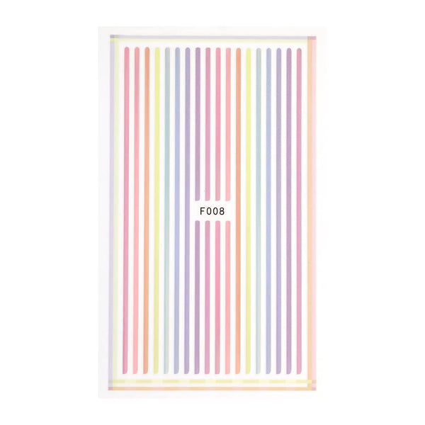 Rainbow Stripes Nail Art Stickers   Naio Nails