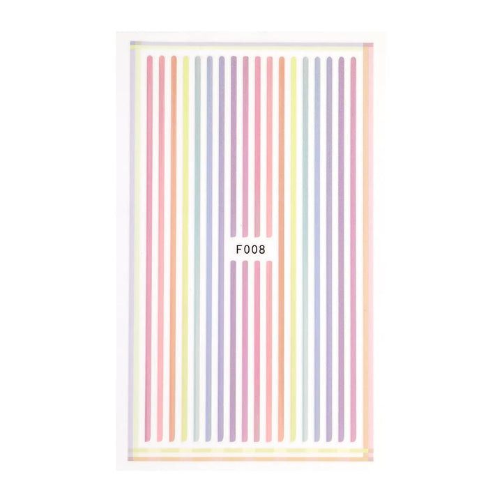 Rainbow Stripes Nail Art Stickers   Naio Nails