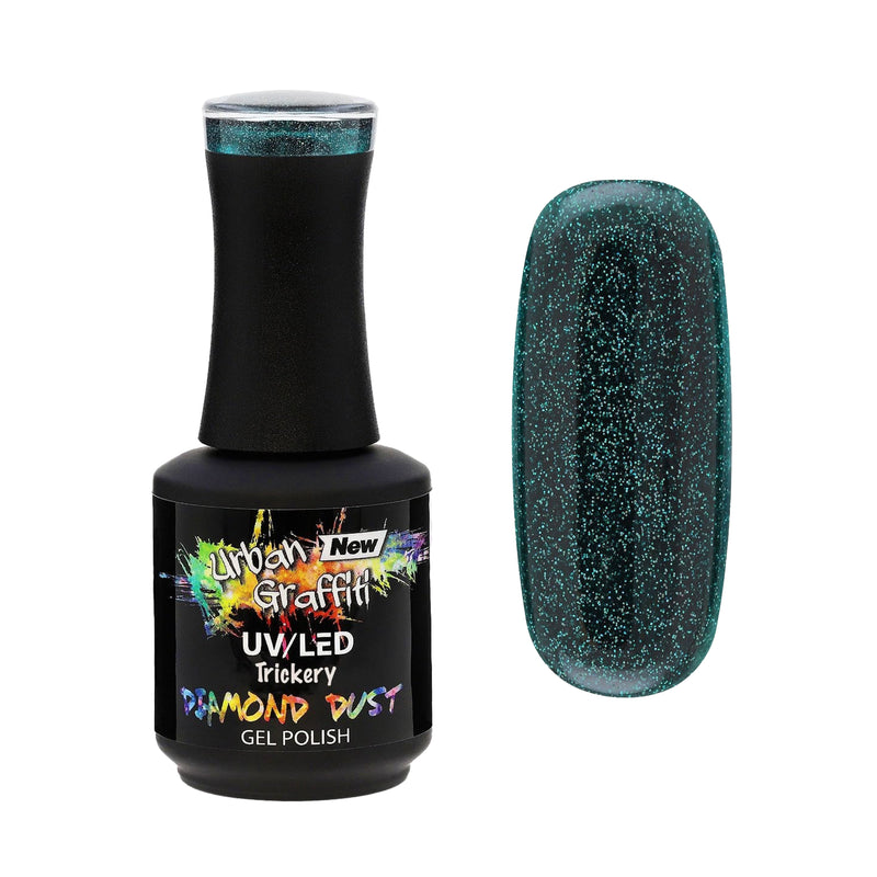 Trik - UGGP-DD006 Zelený třpytivý gel lak Urban Graffiti 15ml